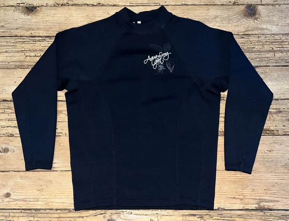 Aqua Sung sport Women’s Size Small Black Surfing Swimsuit Long sleeve Top NWOT